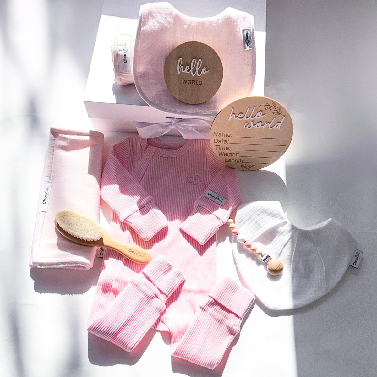 Hello World Gift Box - Pink Onesie