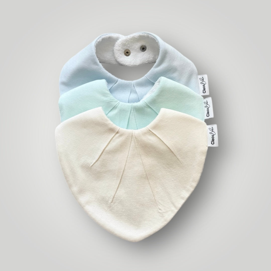 Waterproof Bib Pack Classic or Bandana - - Ocean Cloud Pointelle