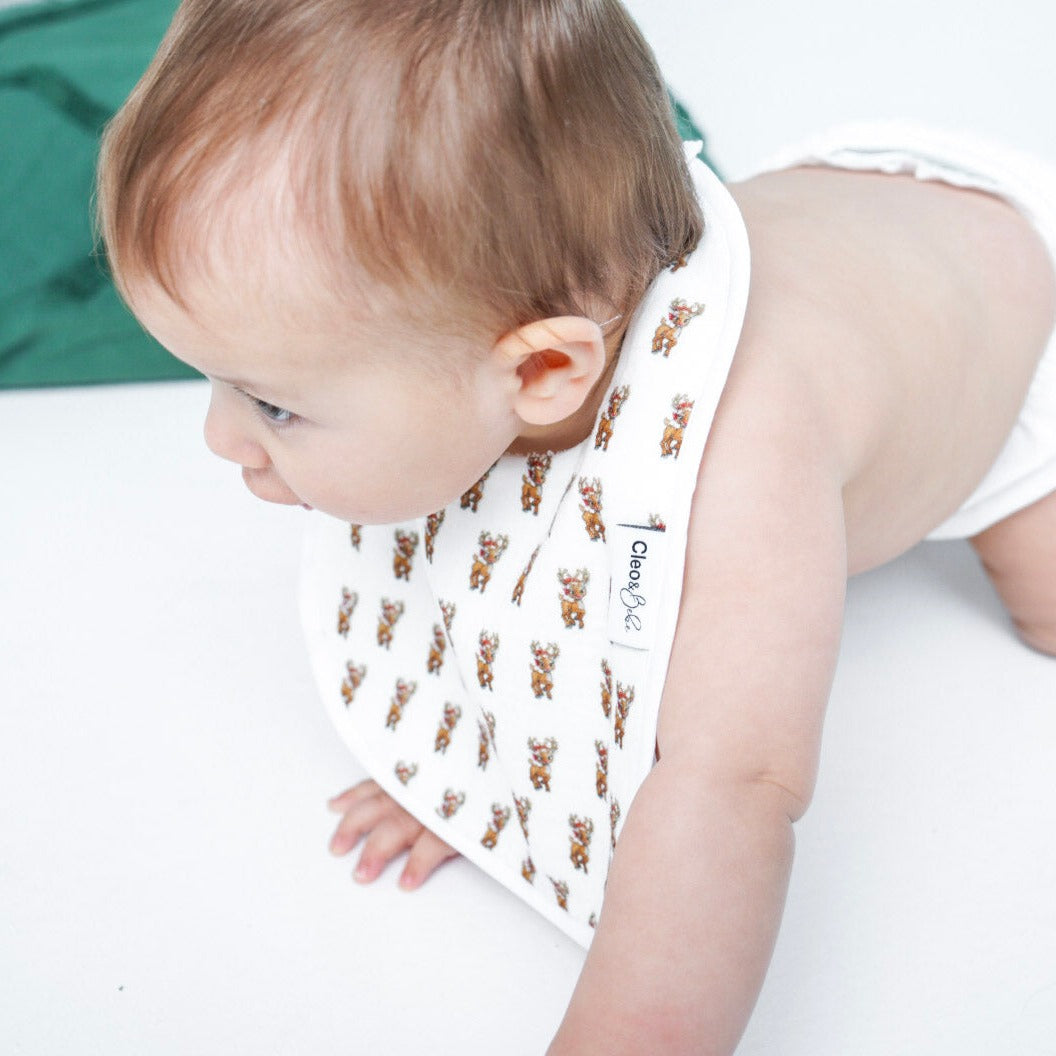 Waterproof Classic or Bandana Bib - Little Reindeers