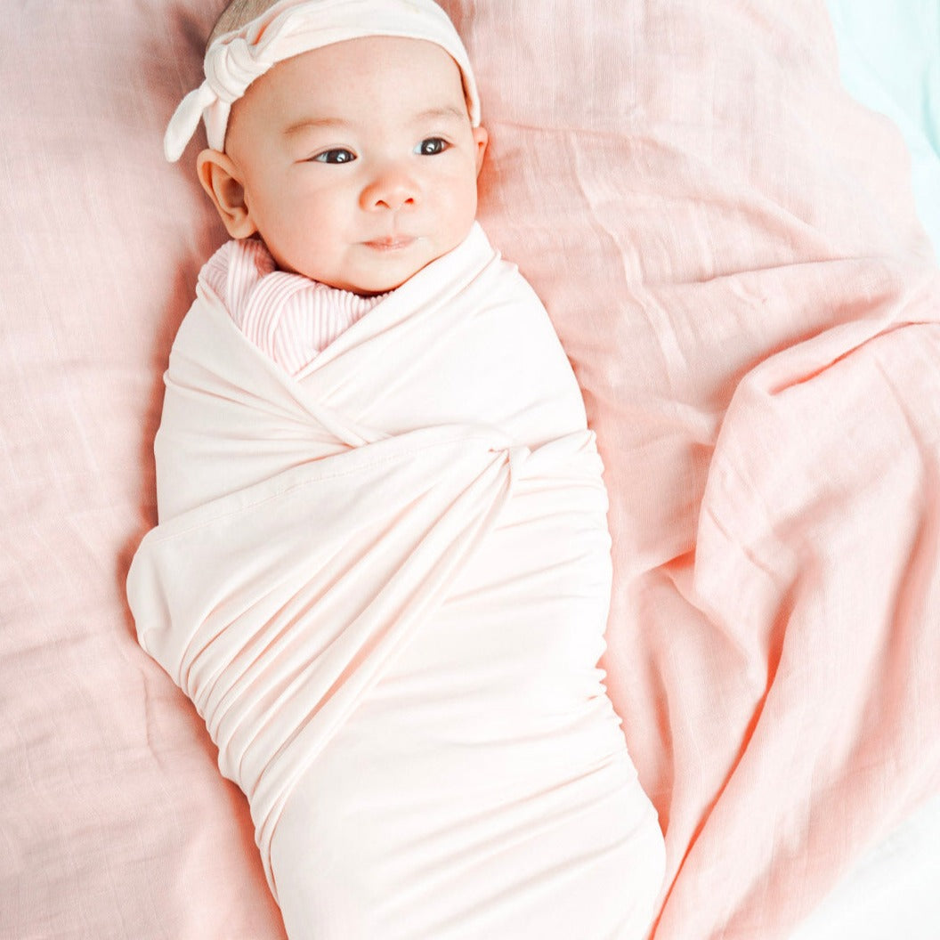 Luxurious Bamboo Cotton Baby Muslin Wrap - Coral Sunset