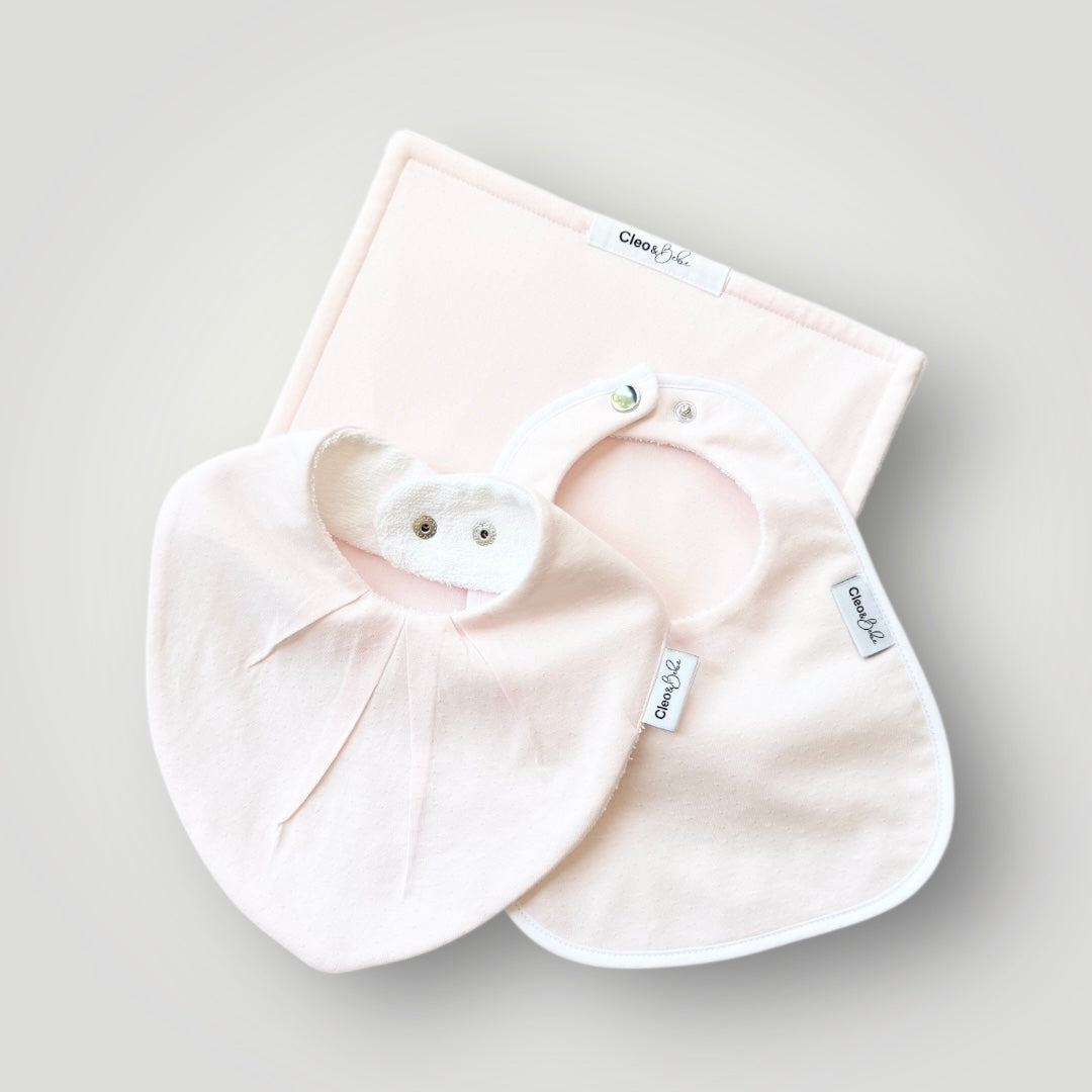 Waterproof Bib Pack & Burp Cloth -Pointelle Dry Days Set