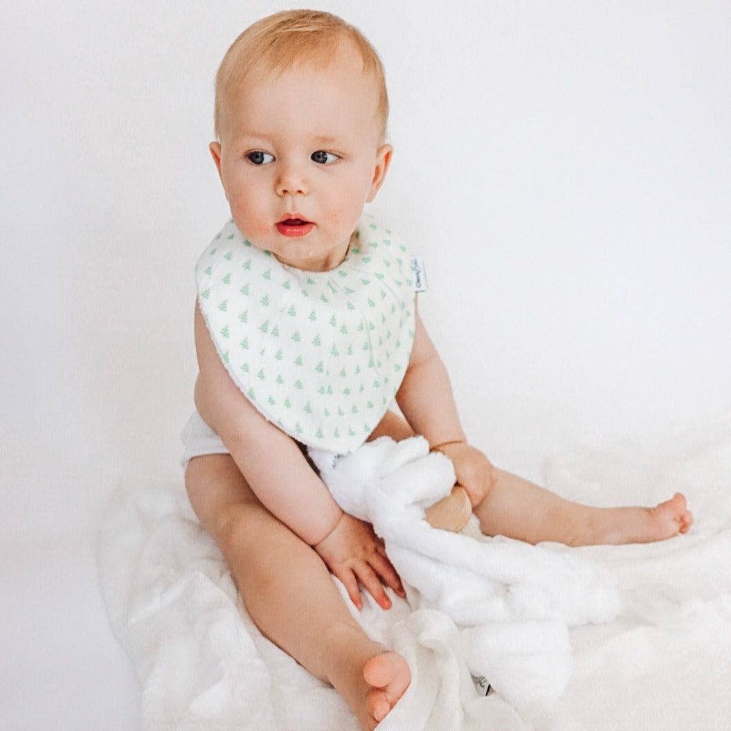 Waterproof Classic or Bandana Bib - Christmas Trees