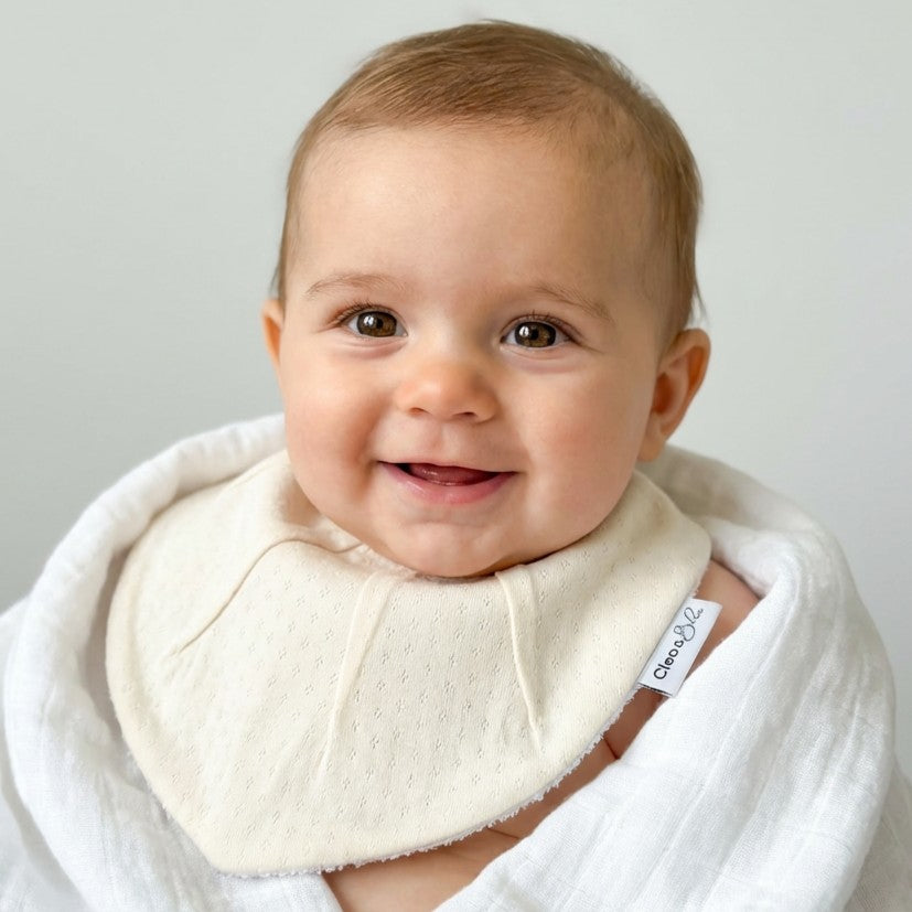 Waterproof Bib Pack Classic or Bandana - - Summer Cloud Pointelle