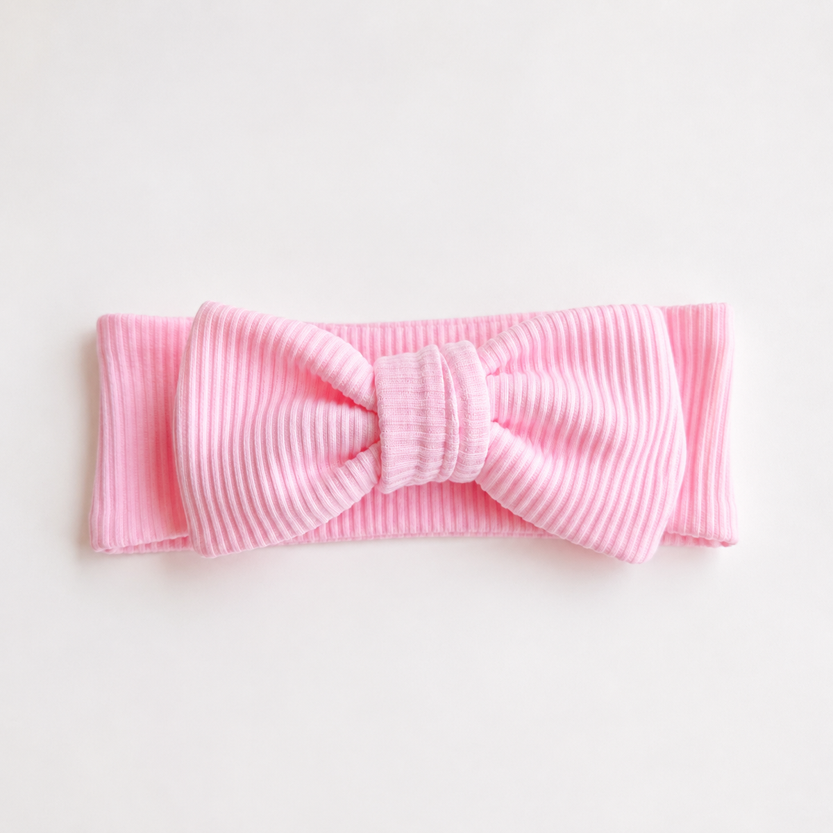 Ribbed Bow Headband - Pink Blossoms