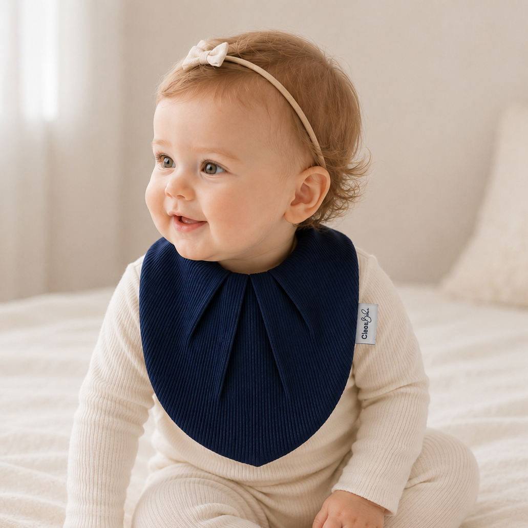 Waterproof Bib Classic or Bandana - Navy Waffle