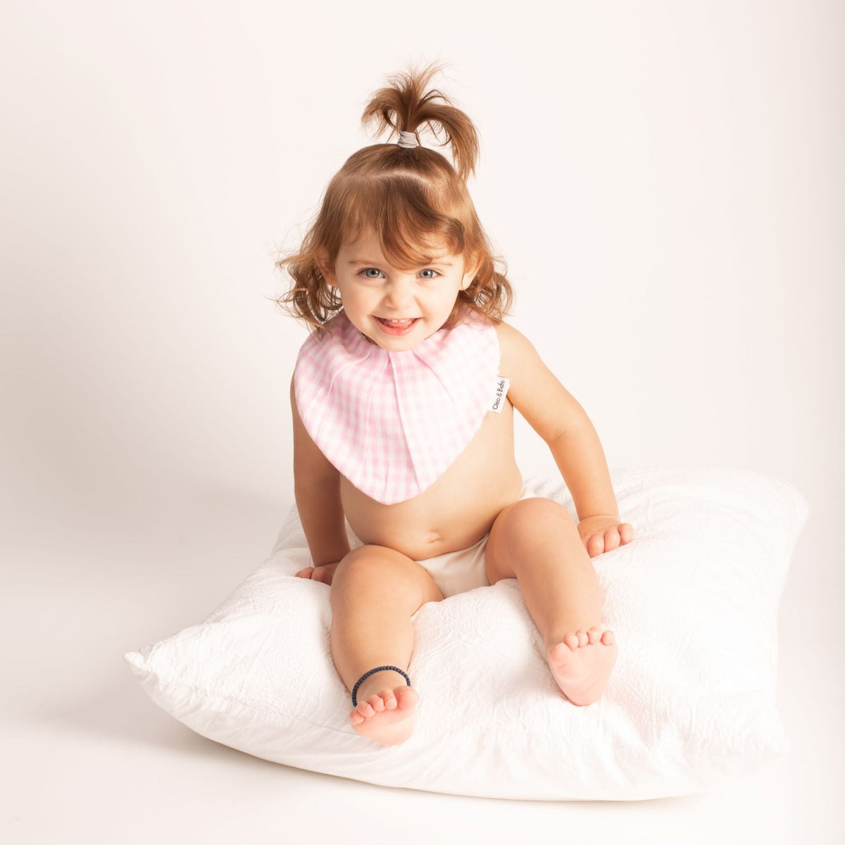 Baby Pink Gingham - Waterproof Bandana Bib