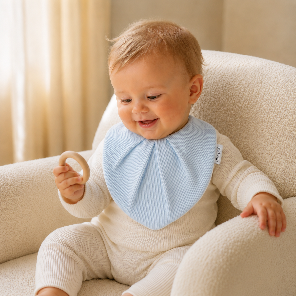Blue & Neutral Essentials — Bandana Waterproof Bib 10-Pack