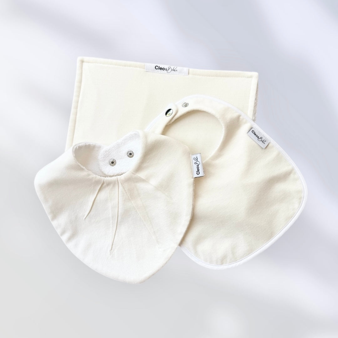 Waterproof Bib Pack & Burp Cloth -Pointelle Dry Days Set