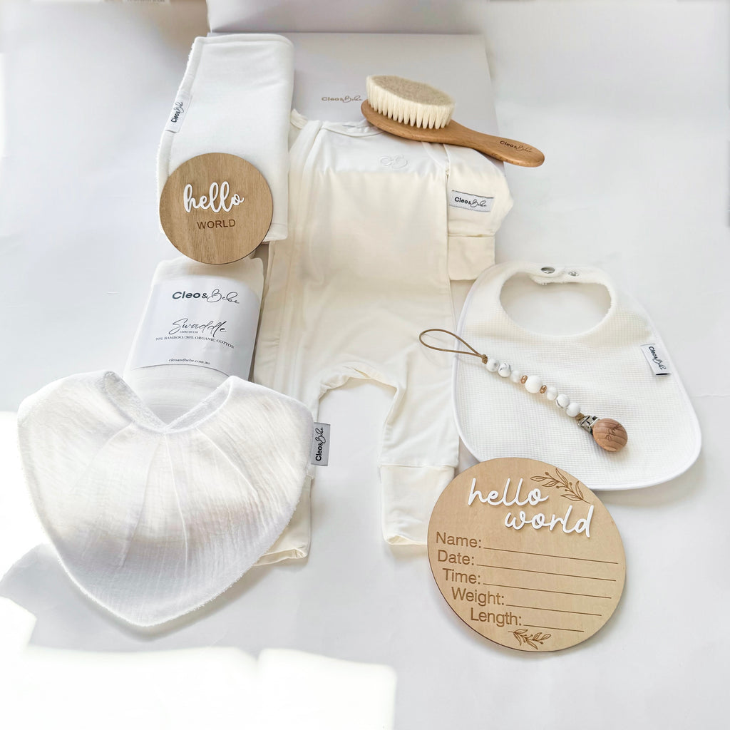 Hello World Gift Box - White Onesie – CLEO & BEBE