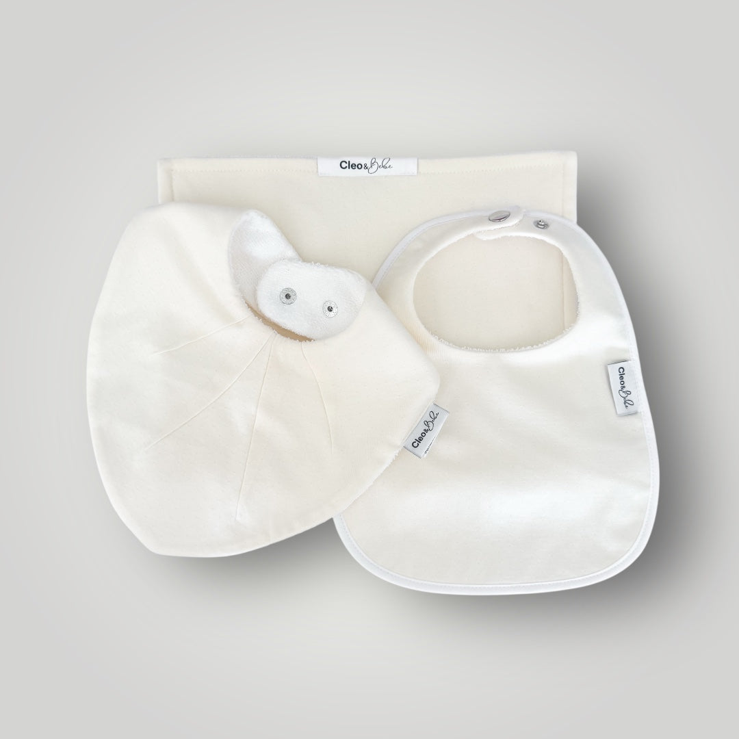Waterproof Bib Pack & Burp Cloth -Pointelle Dry Days Set