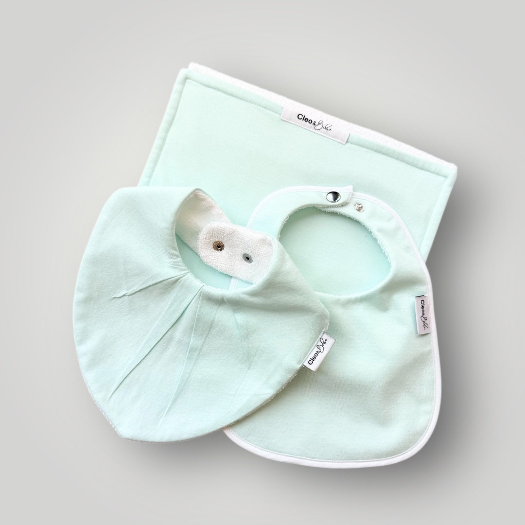 Waterproof Bib Pack & Burp Cloth -Pointelle Dry Days Set