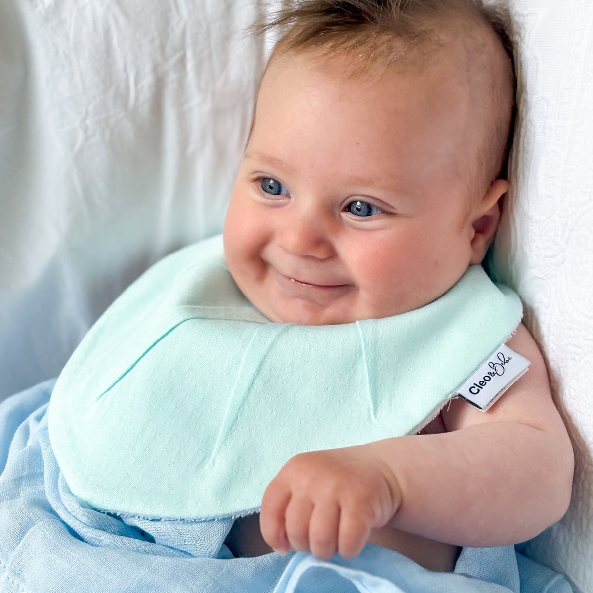 Waterproof Bib Bandana / Classic - Sea Holly Pointelle