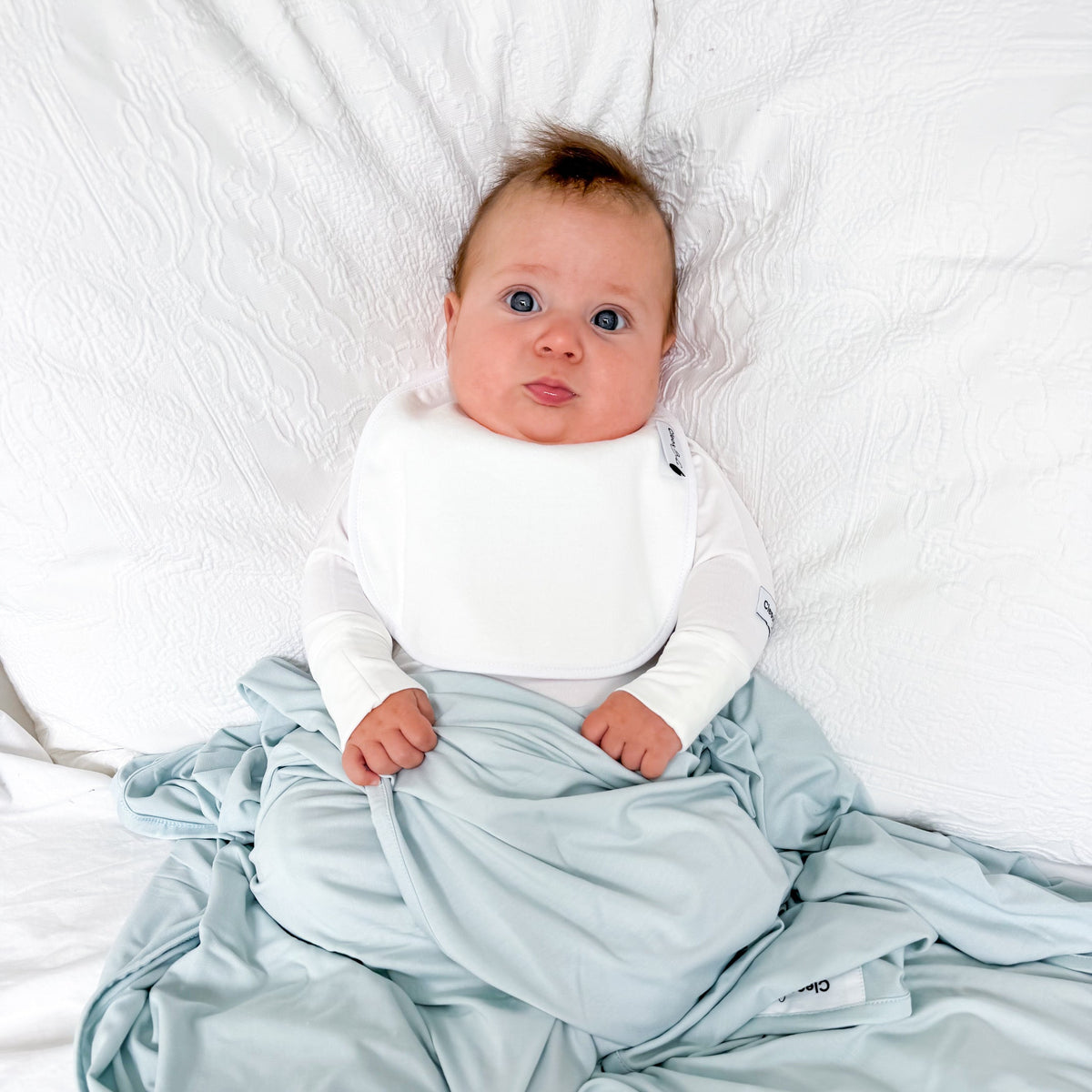 Waterproof Bib Pack Classic or Bandana - - Summer Cloud Pointelle