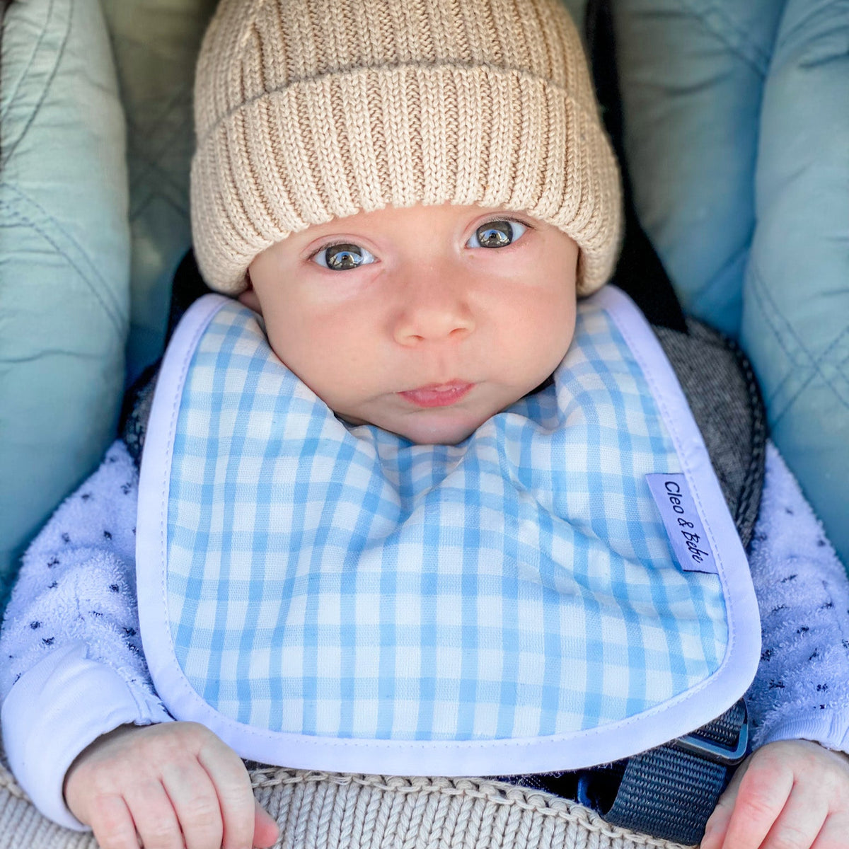 Waterproof Bib Pack Classic - Boy Gingham