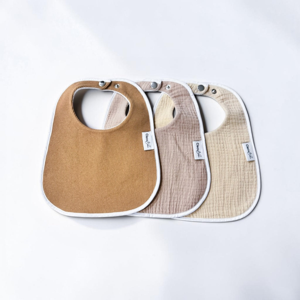 Latte Cloud Collection - 3 Signature Waterproof Bibs