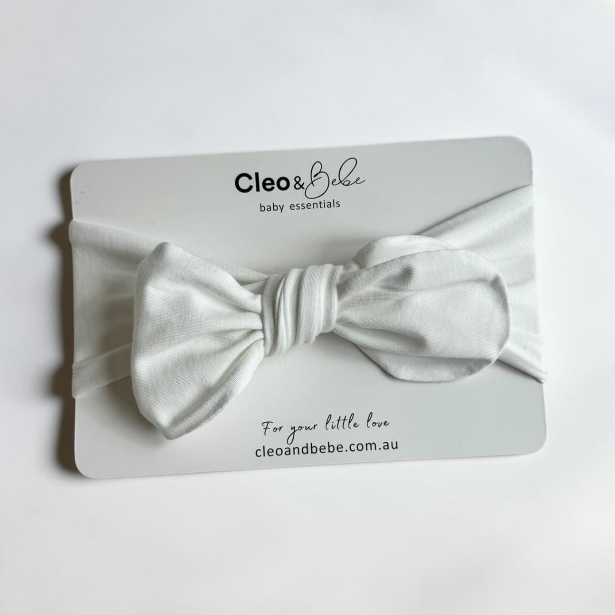 Bamboo Bow Headband - Milky White