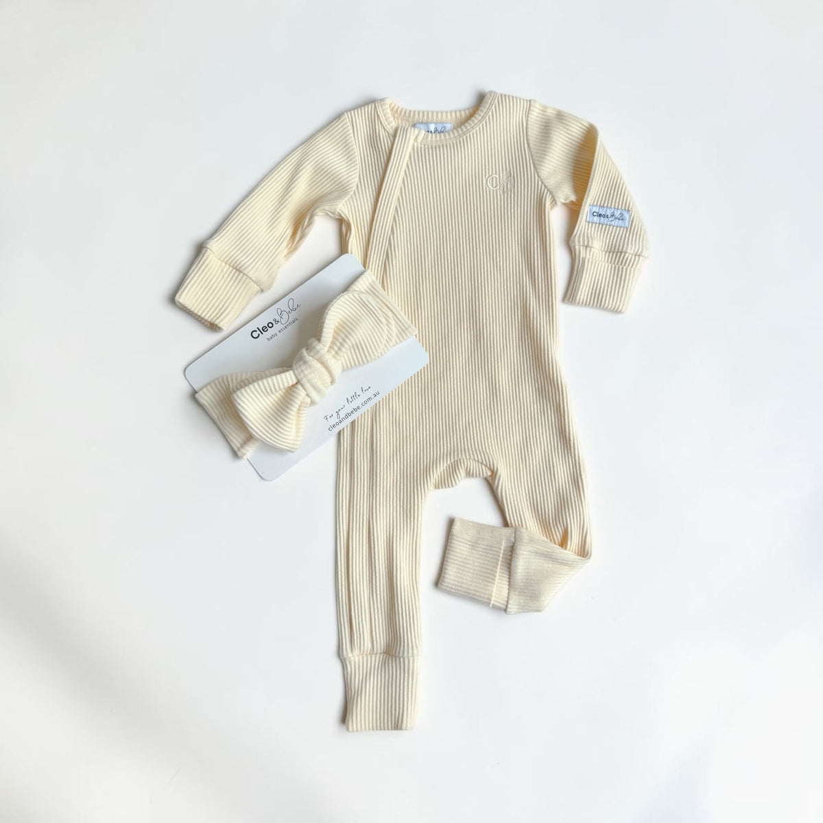 Ribbed Bow Headband - Sweet Lemon