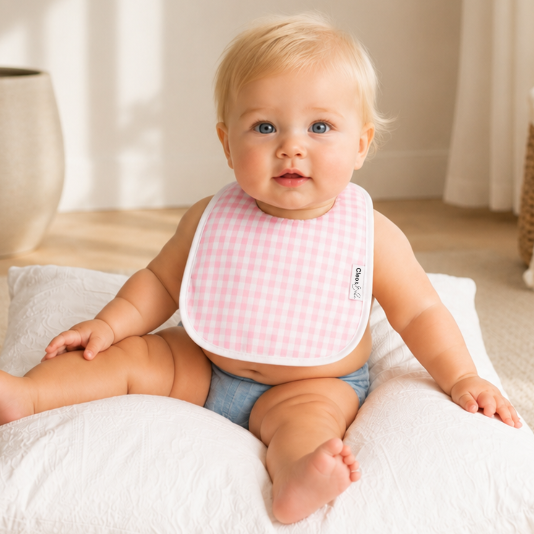 Waterproof Bib Classic or Bandana - Pink Gingham