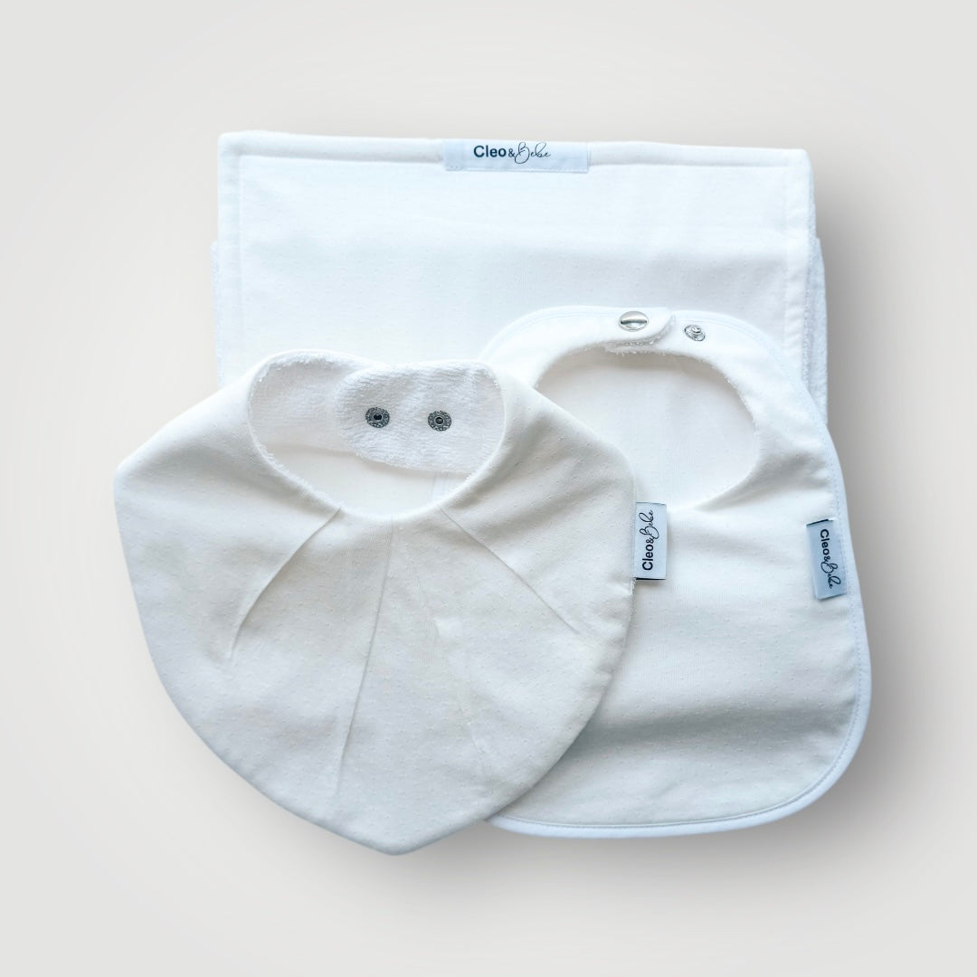 Waterproof Bib Pack & Burp Cloth -Pointelle Dry Days Set