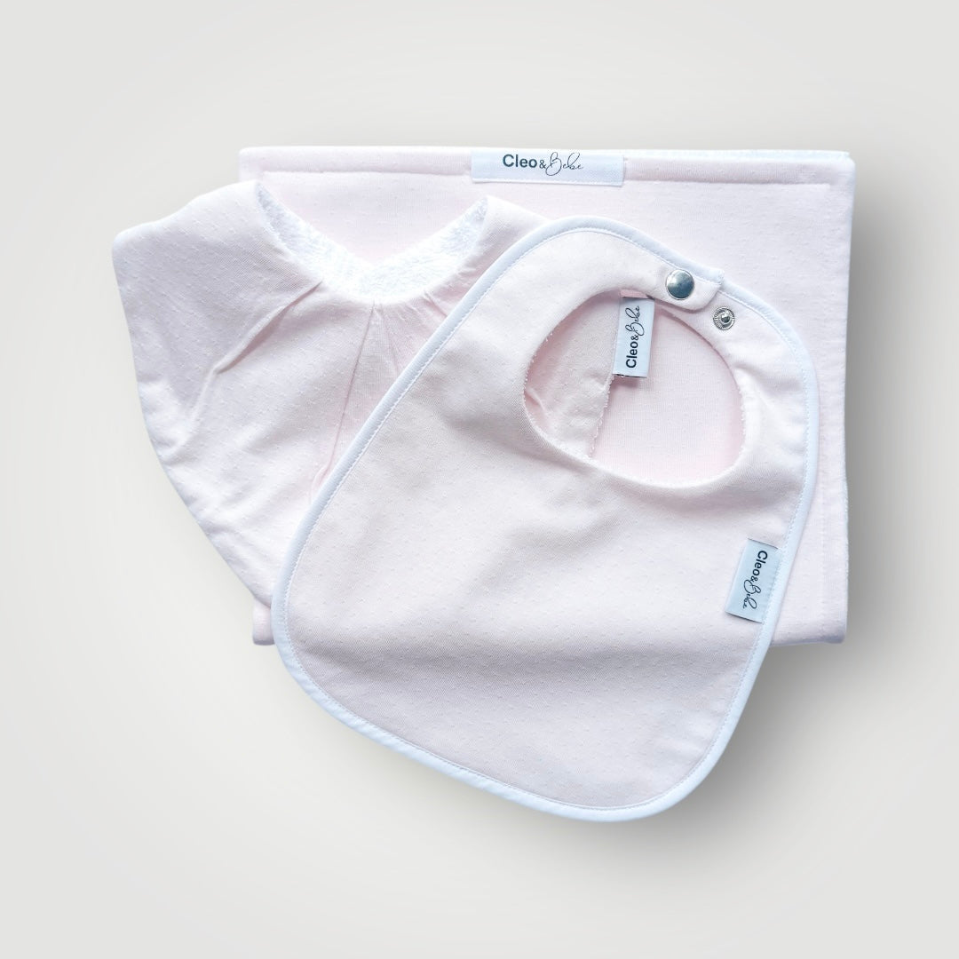 Waterproof Bib Pack & Burp Cloth -Pointelle Dry Days Set
