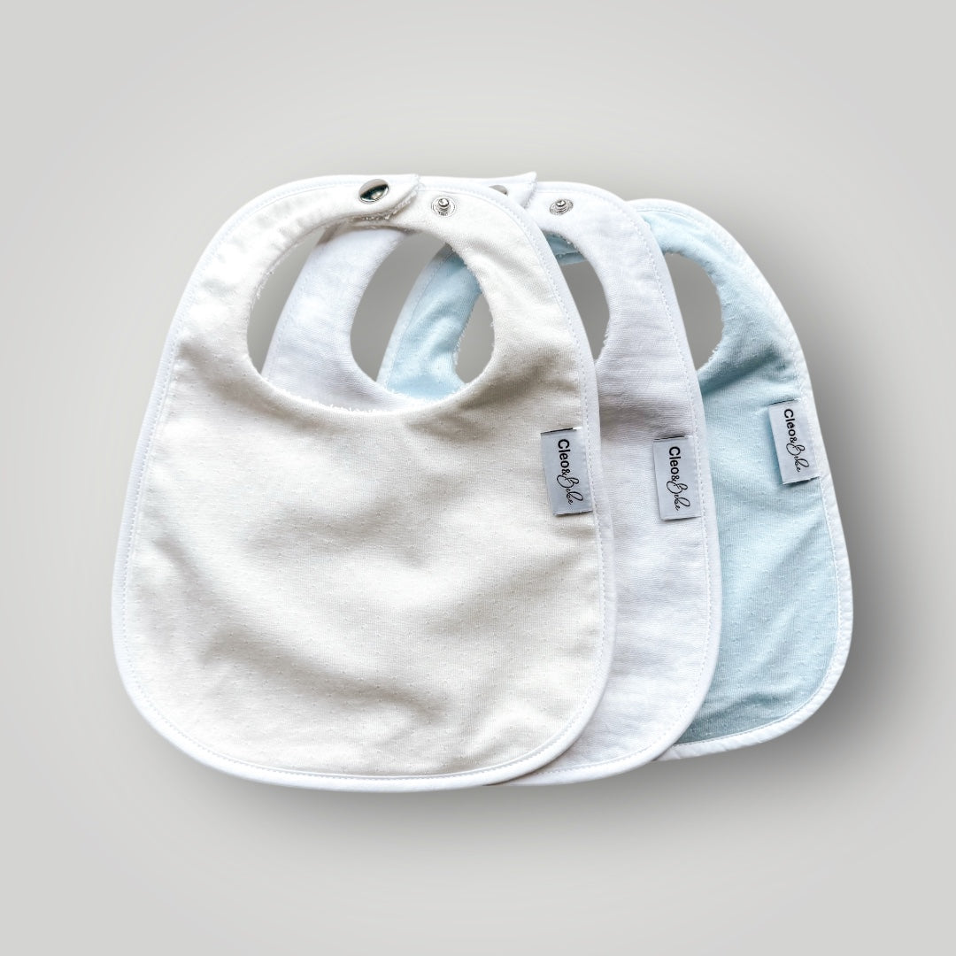 Waterproof Bib Pack Classic or Bandana - - Summer Boy Cloud Pointelle