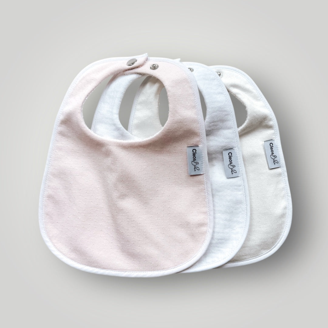 Waterproof Bib Pack Classic or Bandana - - Summer Cloud Pointelle