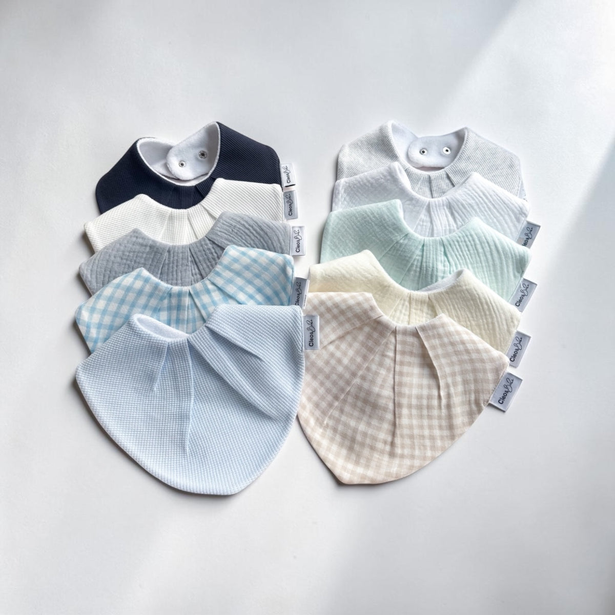 Blue & Neutral Essentials — Bandana Waterproof Bib 10-Pack