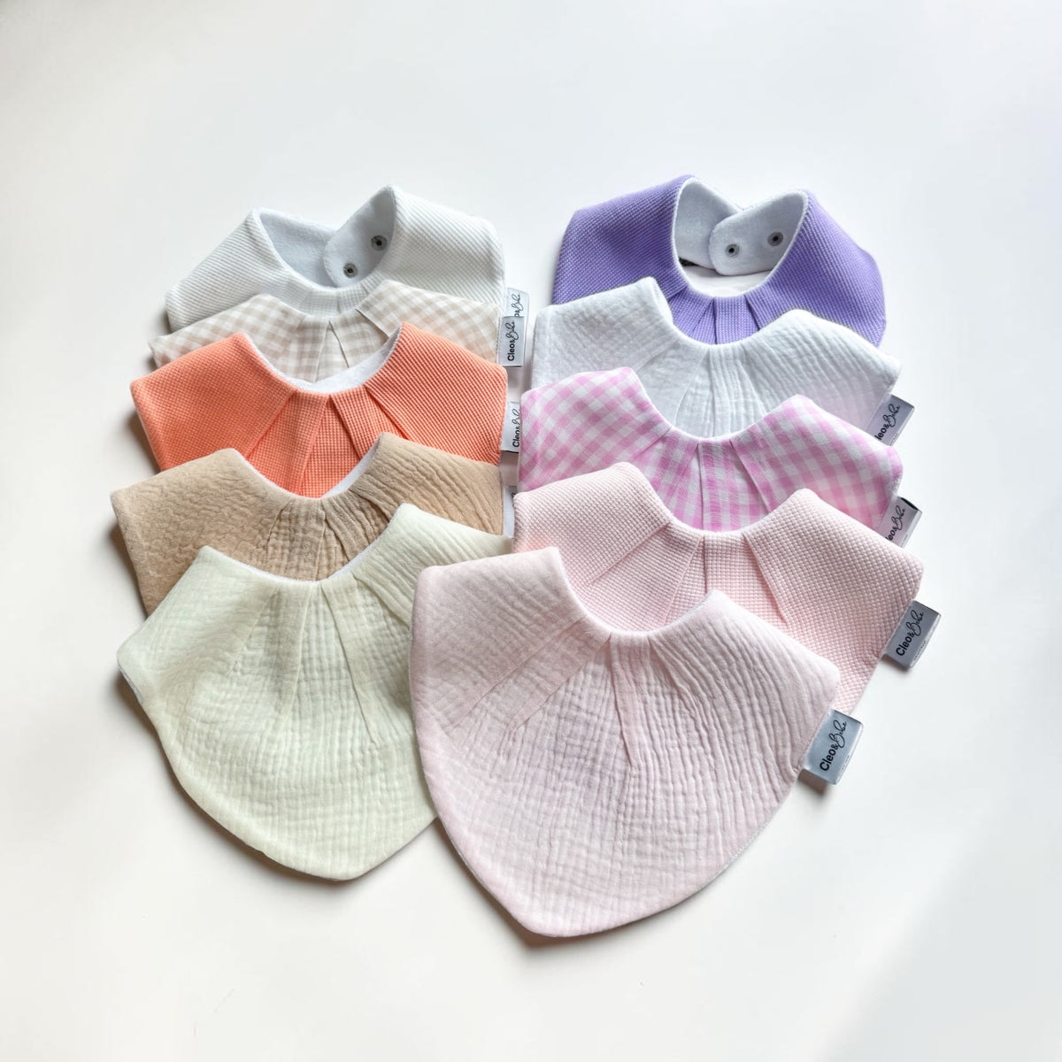 Blush & Neutral Essentials — Bandana Waterproof Bib 10-Pack
