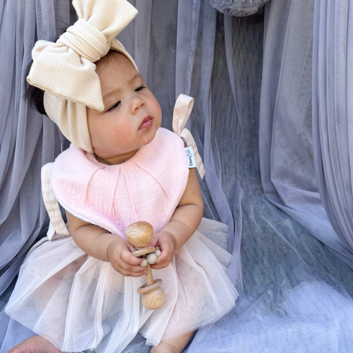 Waterproof Bandana Bib - Blush Pink