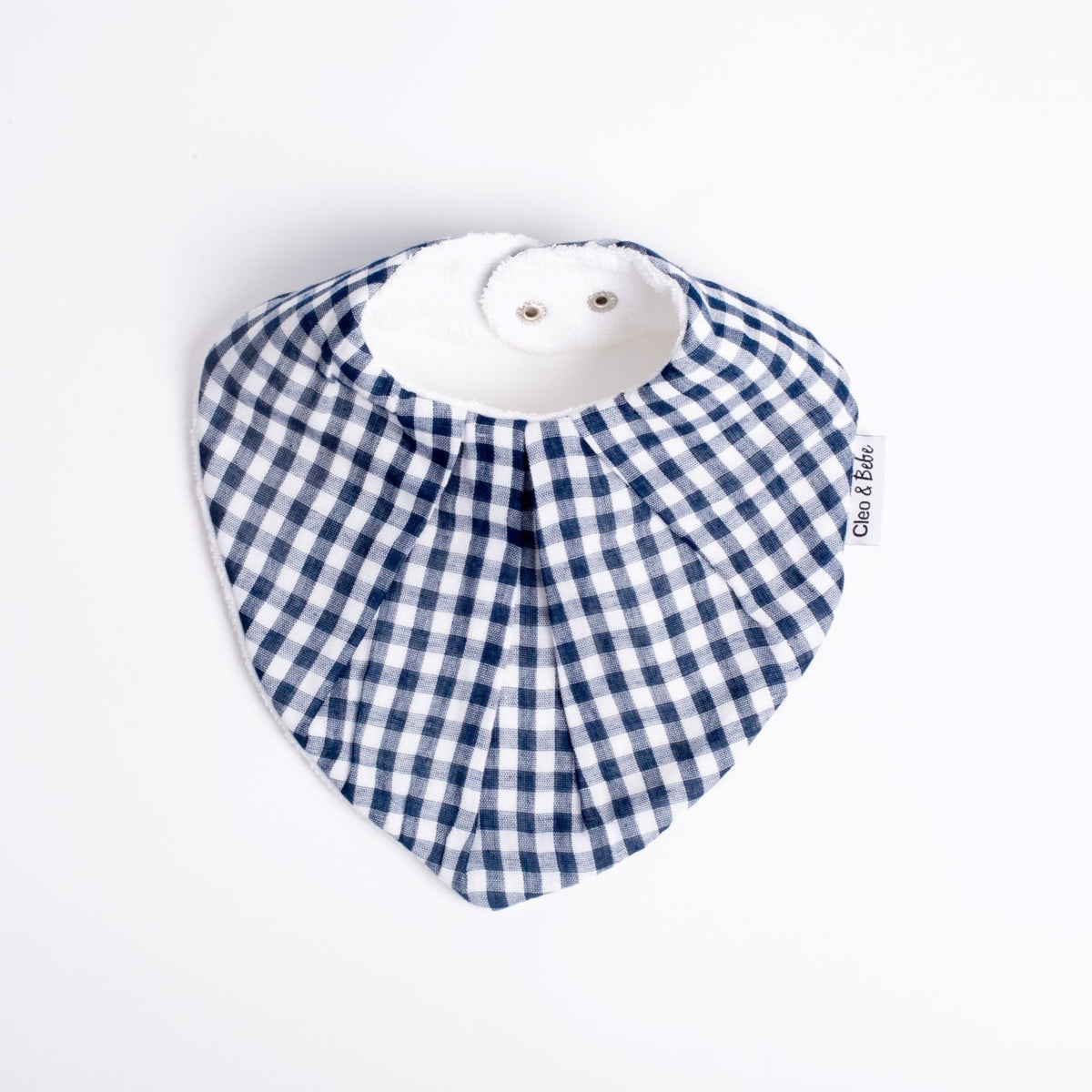 Navy Blue Gingham Bib